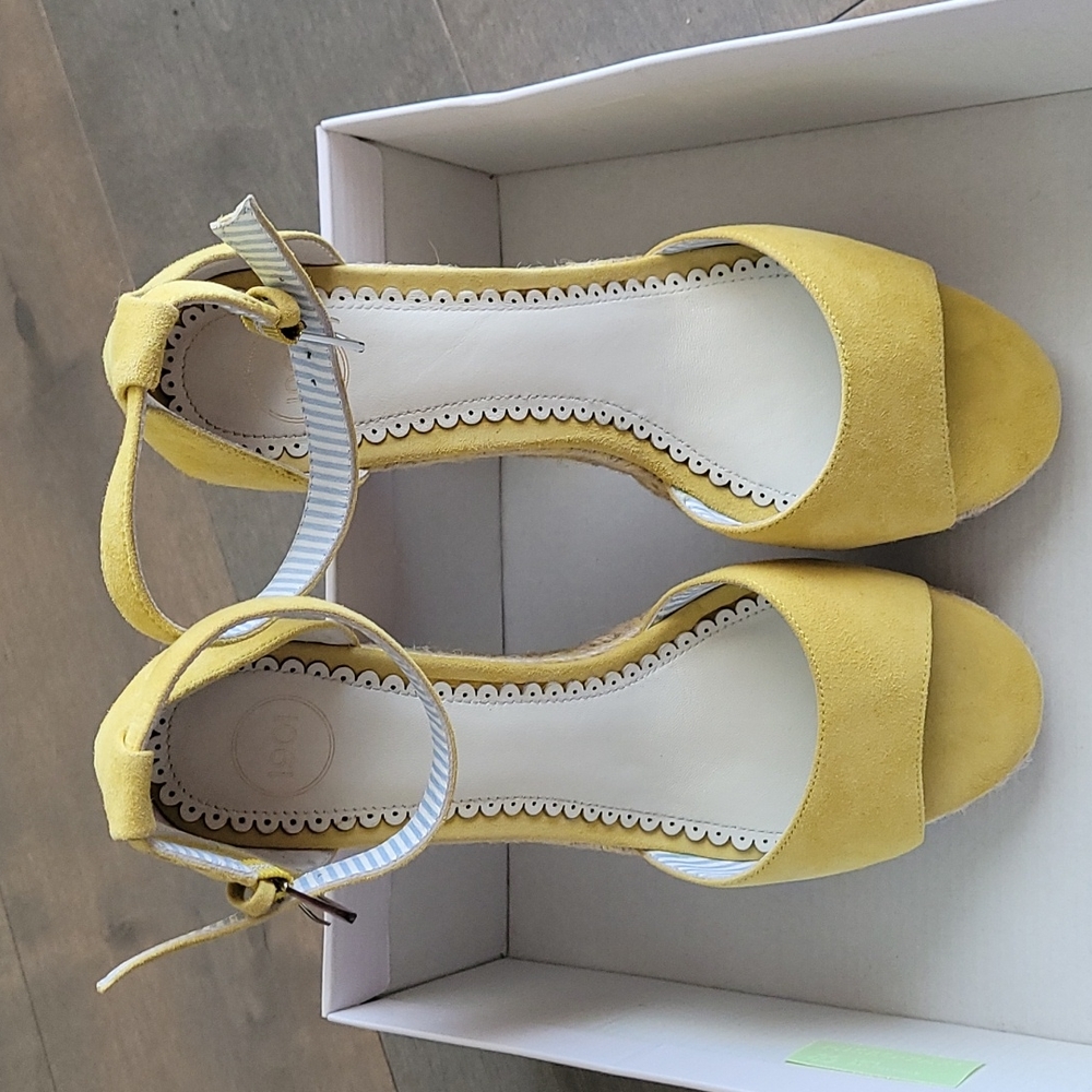 New in Box! 1901 Yellow Wedge Espadrilles, Sz 10M